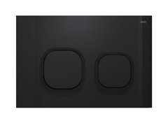 Клавиша смыва Iddis Uniglas UNG01GBi77s универсальная, чёрное стекло, чёрные матовые кольца