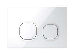 Клавиша смыва Iddis Uniglas UNG01WCi77s универсальная, белое стекло, хромированные кольца