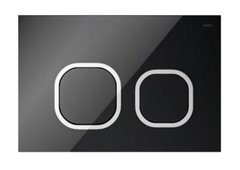 Клавиша смыва Iddis Uniglas UNG01BCi77s универсальная, чёрное стекло, хромированные кольца