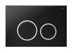 Клавиша смыва Iddis Unifix UNI03BCi77 универсальная, матовый черный c хромовыми кольцами