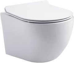 Унитаз подвесной Aquanet Tornado, CETUS W Short T, безободковый, крышка-сиденье микролифт, белый