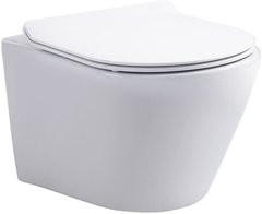 Унитаз подвесной Aquanet Tornado, ATAGO W Short T, безободковый, крышка-сиденье микролифт, белый