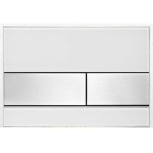 Клавиша смыва TECE Square 9240801, стекло белое, клавиши нержавеющая сталь с покрытием против отпечатков пальцев