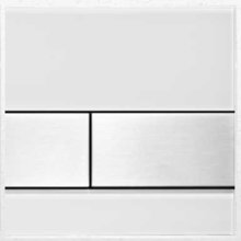 Кнопка смыва TECE Square Urinal 9242801, стекло белое, клавиша нержавеющая сталь с покрытием против отпечатков пальцев