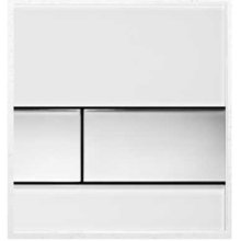 Кнопка смыва TECE Square Urinal 9242802, стекло белое, клавиша хром глянцевый