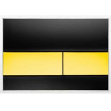 Клавиша смыва TECE Square 9240808, стекло черное, клавиши позолоченные