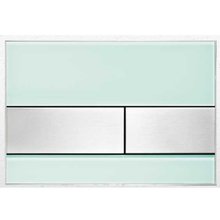 Клавиша смыва TECE Square 9240804, стекло зеленое, клавиши нержавеющая сталь с покрытием против отпечатков пальцев