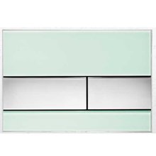 Клавиша смыва TECE Square 9240805, стекло зеленое, клавиши хром глянцевый