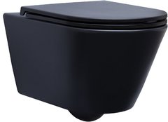 Подвесной унитаз Aquanet Lake, LAKE-WB, безободковый, черный матовый