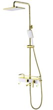 Душевая система Lemark Mista LM6462WG с верхним душем, белый/золото