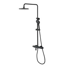 Душевая система Lemark Bronx LM3772BL, термостататическая, с изливом, черный