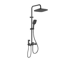 Душевая система Berges Pulsar 2.0 075013 с термостатом, вороненая сталь, gunmetal, с гигиеническим душем