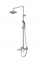 Душевая колонна Bravat Opal F6125183CP-A5-RUS со смесителем для ванны, верхний душ круглый, хром