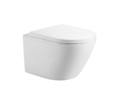 Унитаз подвесной Aquanet Zvezda 303978 ZV-2, безободковый, крышка микролифт, цвет белый