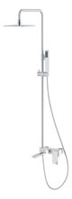Душевая система Boheme Q, верхний душ, ручной душ, с изливом, белый, хром, 148-WCR.2