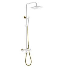Душевая система Boheme Uno 468-T-WG, термостатическая, цвет белый/золото