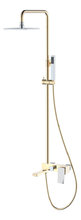 Душевая система Boheme Q, верхний душ, ручной душ, с изливом, золото, хром, 148-GCR.2