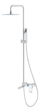 Душевая система Boheme Q, верхний душ, ручной душ, с изливом, белый, хром, 148-WCR