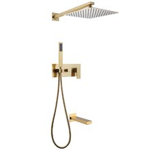 Душевая система Abber Daheim AF8217G, излив, верхний душ, душевая лейка, золото матовое