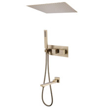 Душевая система Abber Daheim AF8254G, термостатическая, цвет золото матовое