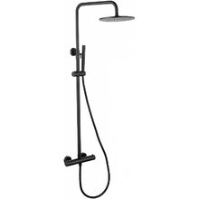 Душевая система Abber Wasser Kreis AF8160B, термостатическая, на 2 потребителя, цвет черный матовый