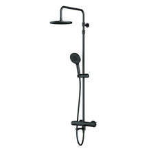 Душевая система Am.Pm X-Joy F0785A522, термостатическая, с изливом, черный матовый