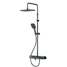 Душевая система Am.Pm Func, термостатическая, с изливом, черный матовый, F078F322