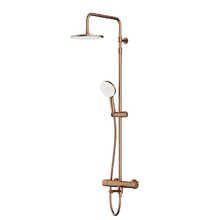 Душевая система Am.Pm X-Joy F0785A544, термостатическая, с изливом, цвет розовое золото