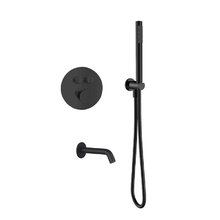 Душевая система Aquame, AQM8407MB, с изливом и термостатом, цвет черный матовый