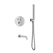 Душевая система Aquame, AQM8407CR, с изливом и термостатом, цвет хром