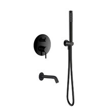 Душевая система Aquame, AQM8406MB, с изливом, цвет черный матовый