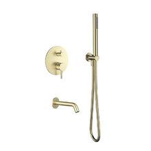 Душевая система Aquame, AQM8406BG, с изливом, цвет золото шлифованное