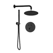 Душевая система Aquame, AQM8405MB, с термостатом, цвет черный матовый
