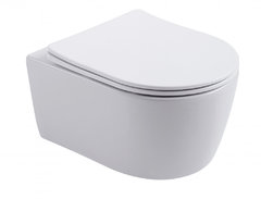 Подвесной безободковый унитаз Aquanet Smart 276395 W Rimless, крышка микролифт, Slimseat, белый