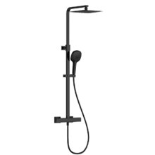 Душевая система Aquame, термостатическая, цвет черный матовый, AQM8007MB