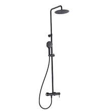 Душевая система Aquame, AQM8011MB, с изливом, цвет черный матовый