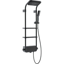 Душевая система Aquame с термостатом, цвет черный матовый, AQM8003B