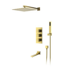 Душевая система D&K Bayern.Liszt DA2515607A04, термостатическая, с изливом, цвет матовое золото