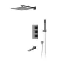 Душевая система D&K Bayern.Liszt DA2515606A04, термостатическая, с изливом, цвет серый графит
