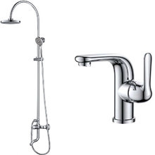 Душевая система D&K Rhein.Ambrosius DA1340006SET, со смесителем для раковины, с изливом, цвет хром