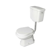 Напольный унитаз Kerasan Retro 101101 с низким бачком, трубой, механизмом слива, слив в стену, фурнитура хром