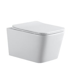 Подвесной унитаз безободковый Aquanet Tavr 2.0 W (243545) Rimless, с крышкой-сиденьем Soft Close - Slimseat