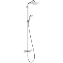 Душевая система Hansgrohe Croma E Showerpipe 280 1jet 27687000 c термостатом и изливом для ванны, хром