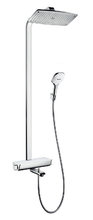 Душевая система Hansgrohe Raindance E 360 Showerpipe 1jet 27113400, термостатическая, белый/хром