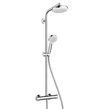 Душевая система Hansgrohe Crometta 160 1jet Showerpipe EcoSmart 27265400, белый/хром