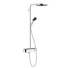 Душевая система Hansgrohe Pulsify 24230000 S, Showerpipe 260 1jet термостатическая ShowerTablet 400, с изливом, хром