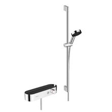 Душевая система Hansgrohe Pulsify 24270000 Select S, термостатическая, с ручным душем 105 3jet Relaxation, штангой 90 см, держателем и шлангом, хром