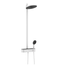 Душевая система Hansgrohe Pulsify 24241700 S, Showerpipe 260 2jet EcoSmart, термостатическая ShowerTablet Select 400, белый матовый