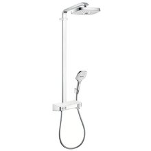 Душевая система Hansgrohe Raindance Select E 300 2jet ST Showerpipe EcoSmart 27283400, белый/хром