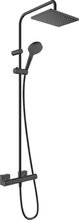 Душевая система Hansgrohe Vernis Shape 26097670 Showerpipe 230 1jet EcoSmart с термостатом, черный матовый